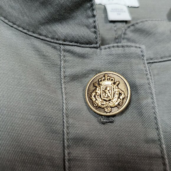 J.Jill Military Peplum Button Jacket Pockets Olive Women's Size 2X - Picture 6 of 8